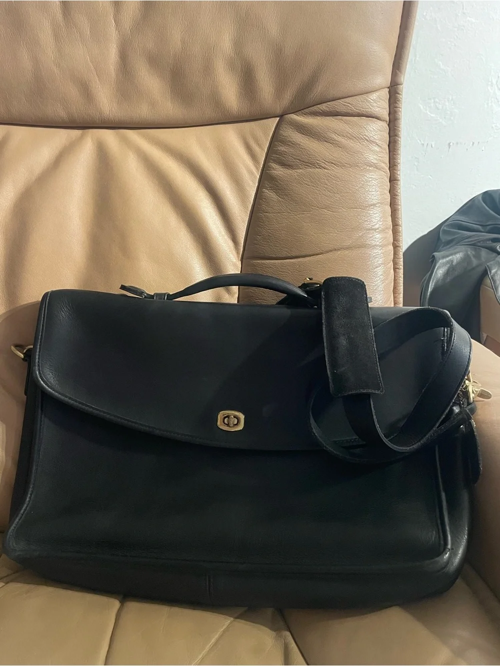 Vintage Coach Lexington 5265 Leather Turnlock Messenger Briefcase Laptop Bag